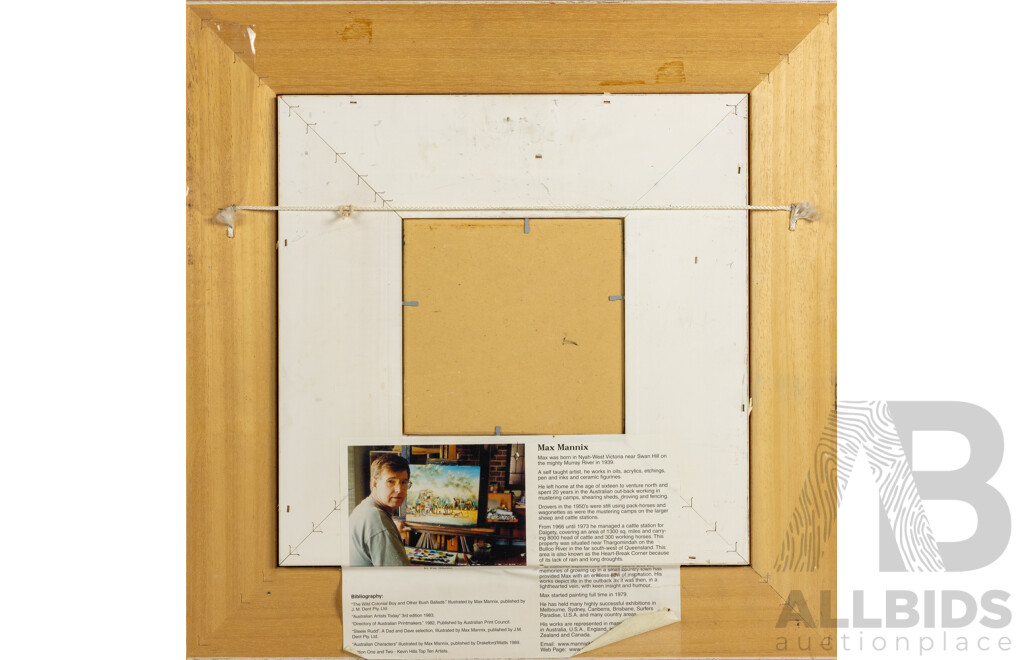 Max Mannix, Free as A Breeze, Framed 48cm x 48cm Synthetic Polymer on Canvas Board