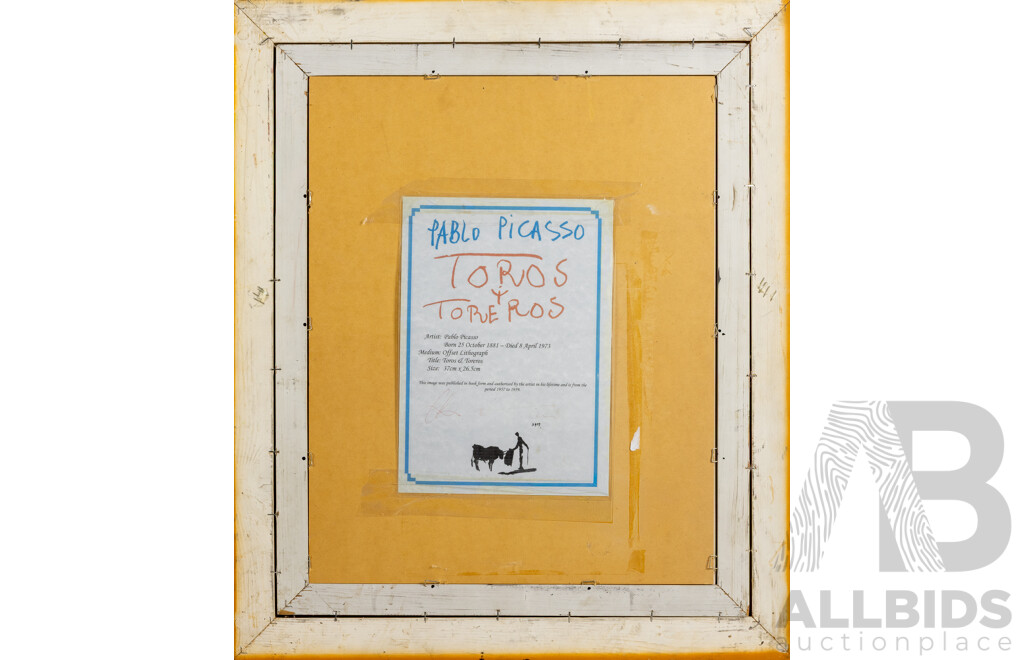 Pablo Picasso, Toros Y Toreros 41, 37cm x 26.5cm Offset Lithograph
