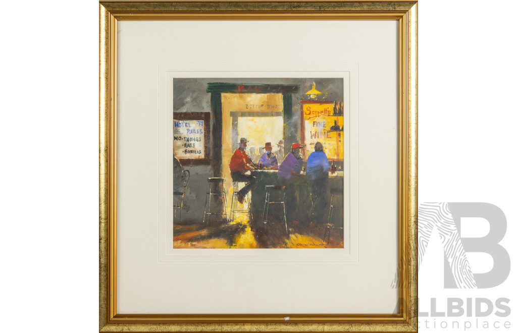 Colin Parker, The Story Tellers, 30cm X 29.5cm Oil on Board