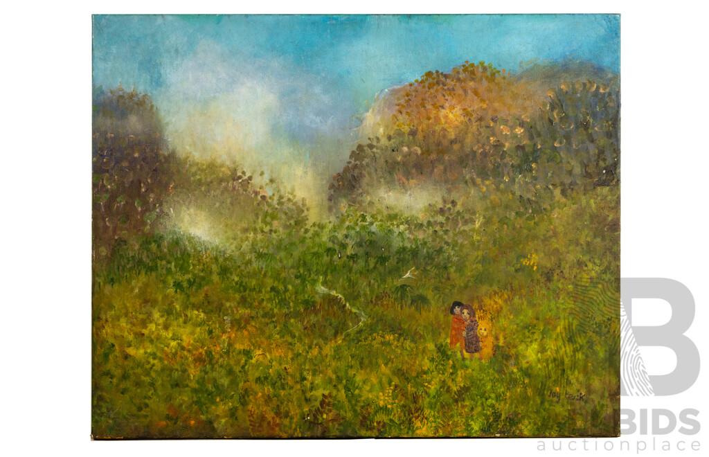 Joy Peck, Untitled Naive Figurative Painting