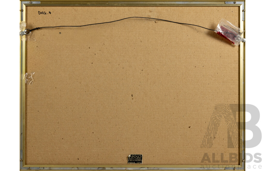 Ben Avram (20th Century) Untitled (Mediterranean Harbour City), 61x46(frame)