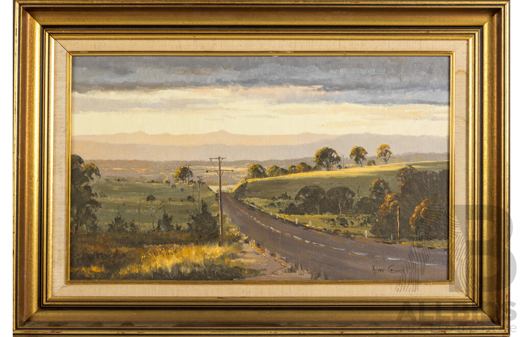 Robyn Collier, View Across Bathurst, 29cm X 24.5cm, Oil on Board