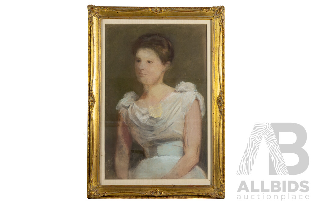 Julian Rossi Ashton, Portrait of Dame Nellie Melba, 1891, 50cm X 35cm, Pastel on Paper