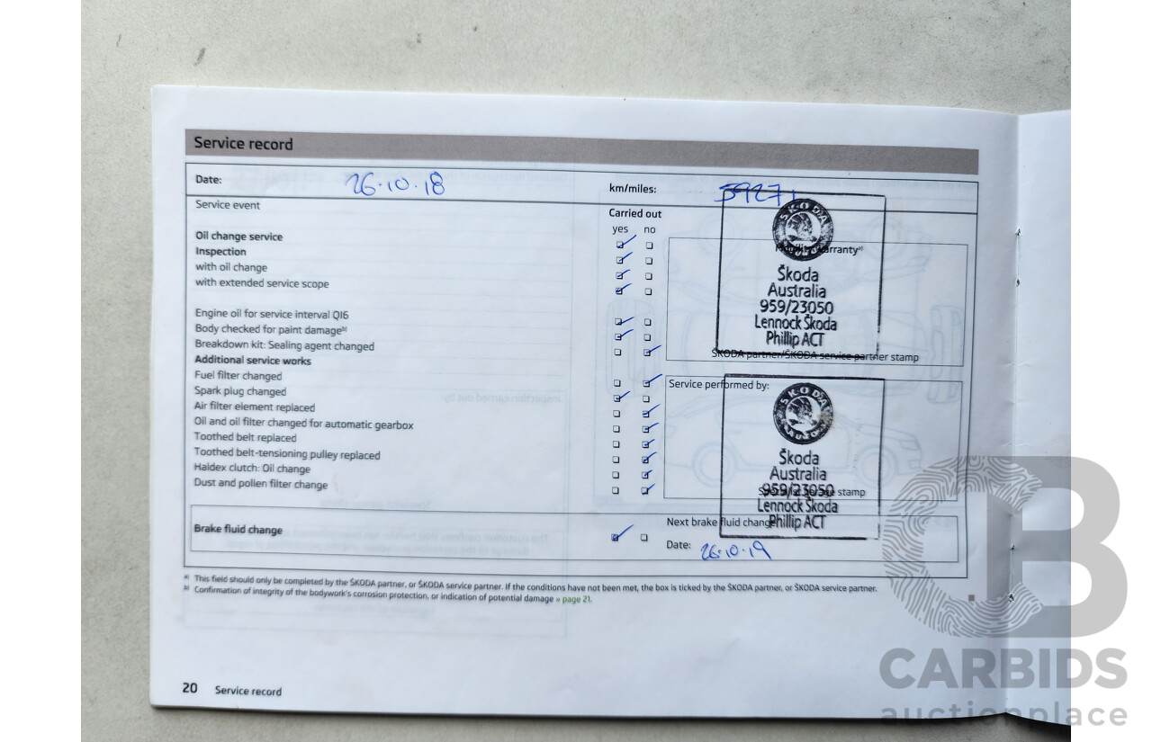 1/2014 Skoda Octavia 132 TSI Elegance NE 5d Hatchback White 1.8L