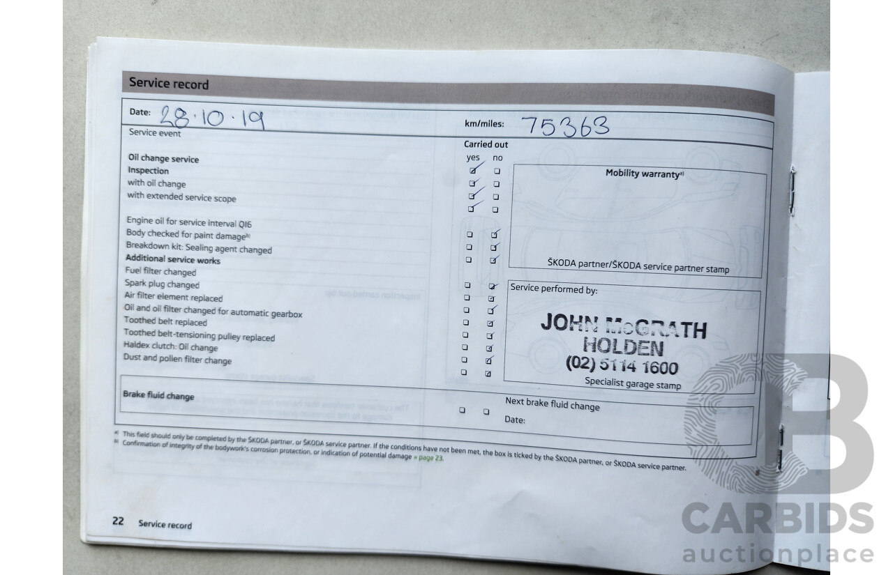 1/2014 Skoda Octavia 132 TSI Elegance NE 5d Hatchback White 1.8L