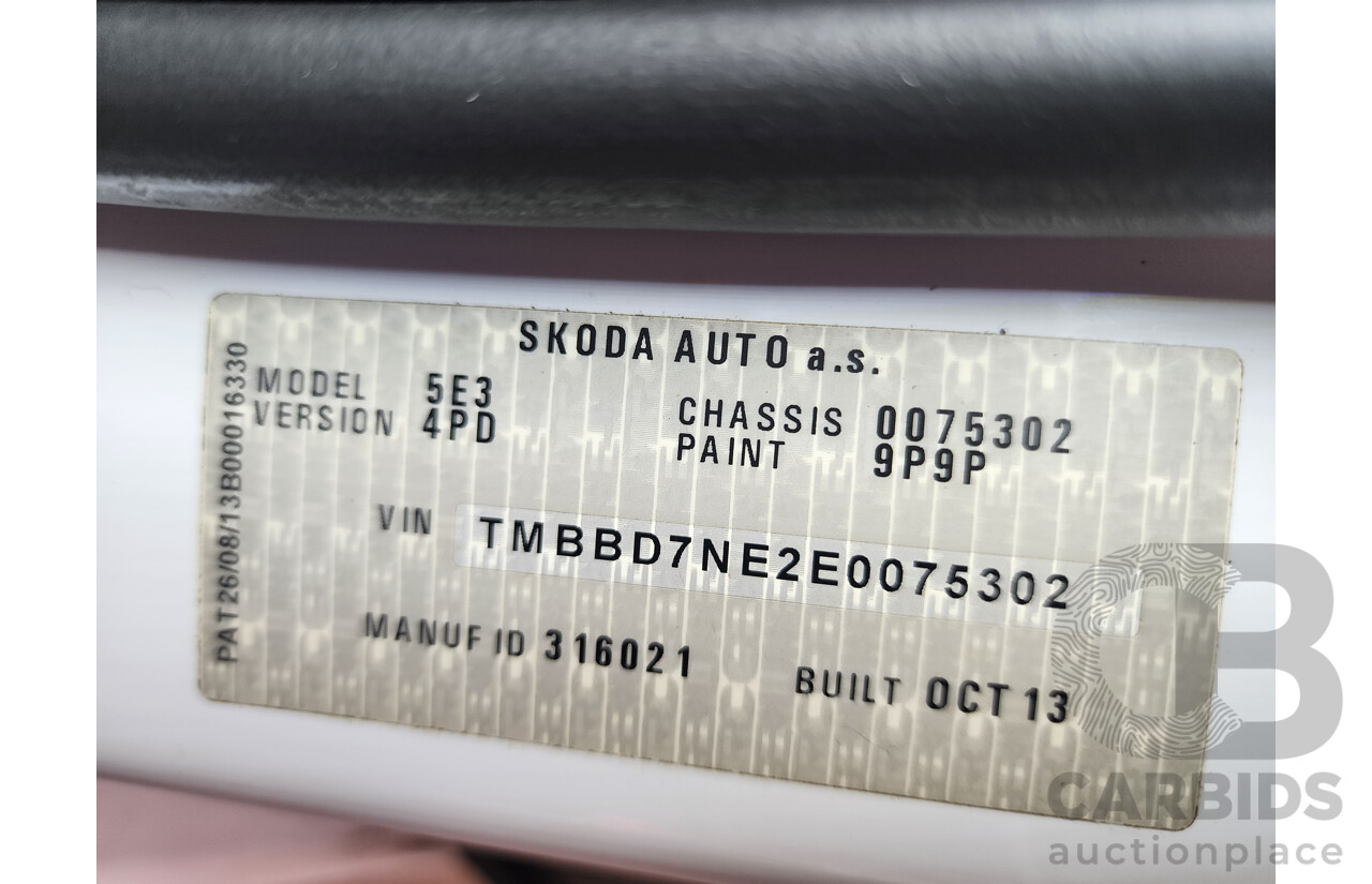 1/2014 Skoda Octavia 132 TSI Elegance NE 5d Hatchback White 1.8L