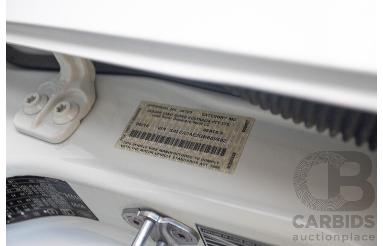 5/2015 Land Rover Discovery Sport SD4 SE (AWD) LC MY16.5 4D Wagon Fuji White Turbo Diesel 2.2L