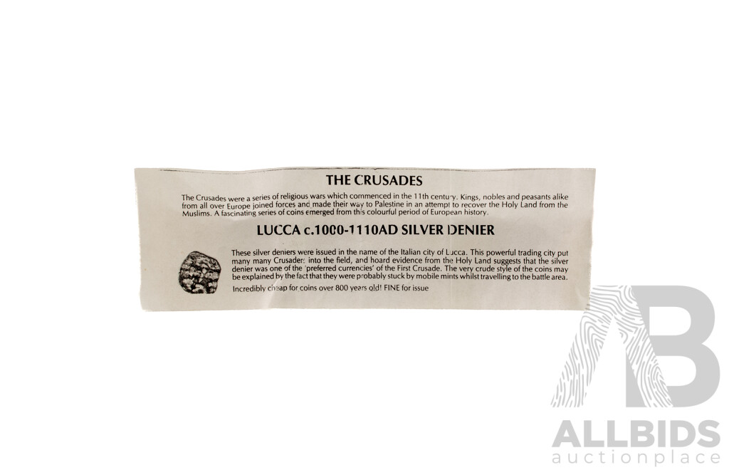 Kingdom of Italy, Lucca, 1000-1100AD Silver Denier