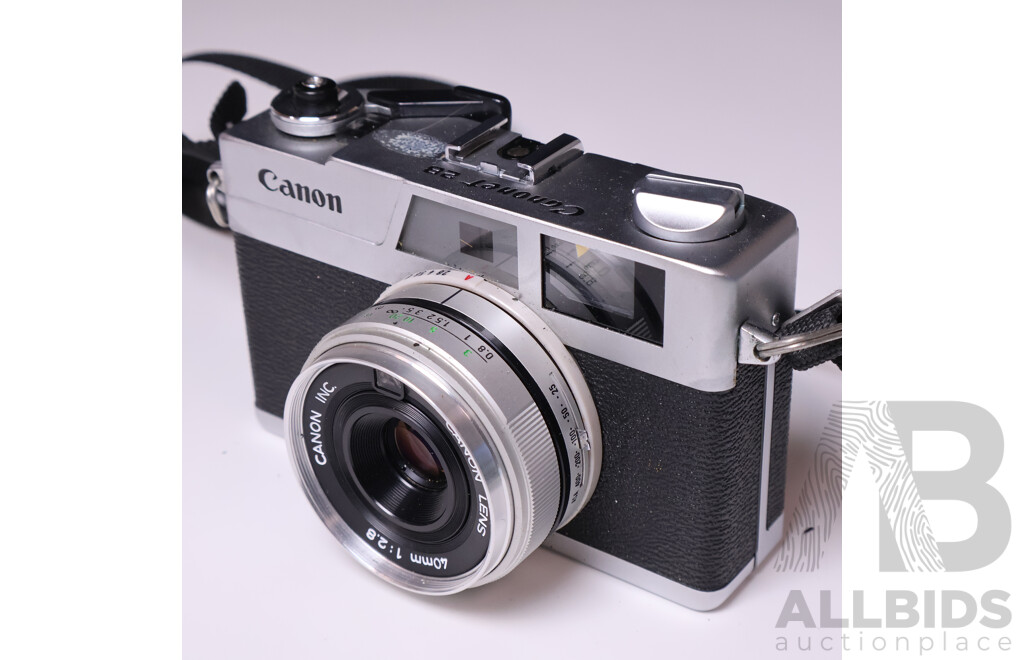 Canon Canonet 28 Rangefinder Camera with Canon Canolite D Flash