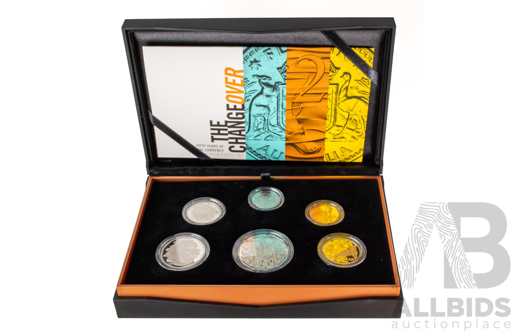 Australian RAM 2016 Six Proof Coin Set, The Changeover - Fifty Years of Decimal Currency