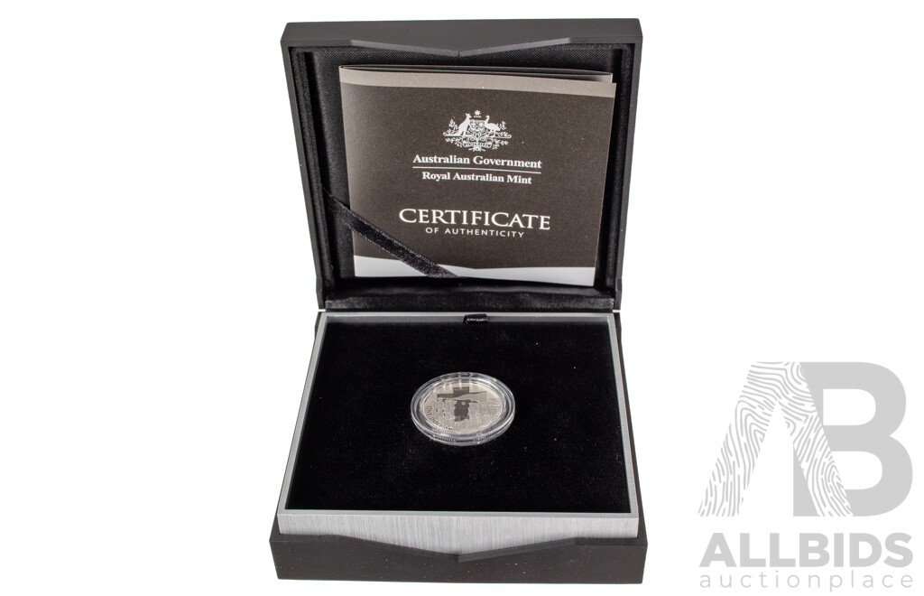 Australian RAM 2015 Silver Proof One Dollar Coin, Centerary ANZAC, C Mint Mark .999