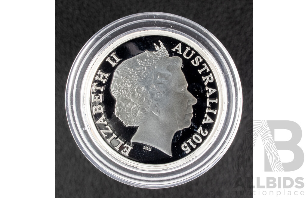 Australian RAM 2015 Silver Proof One Dollar Coin, Centerary ANZAC, C Mint Mark .999
