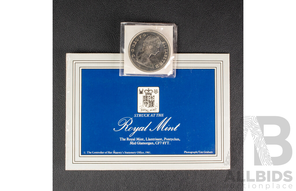 Two United Kingdom Royal Mint 1981 Commemorative Crowns, Charles and Diana Marriage