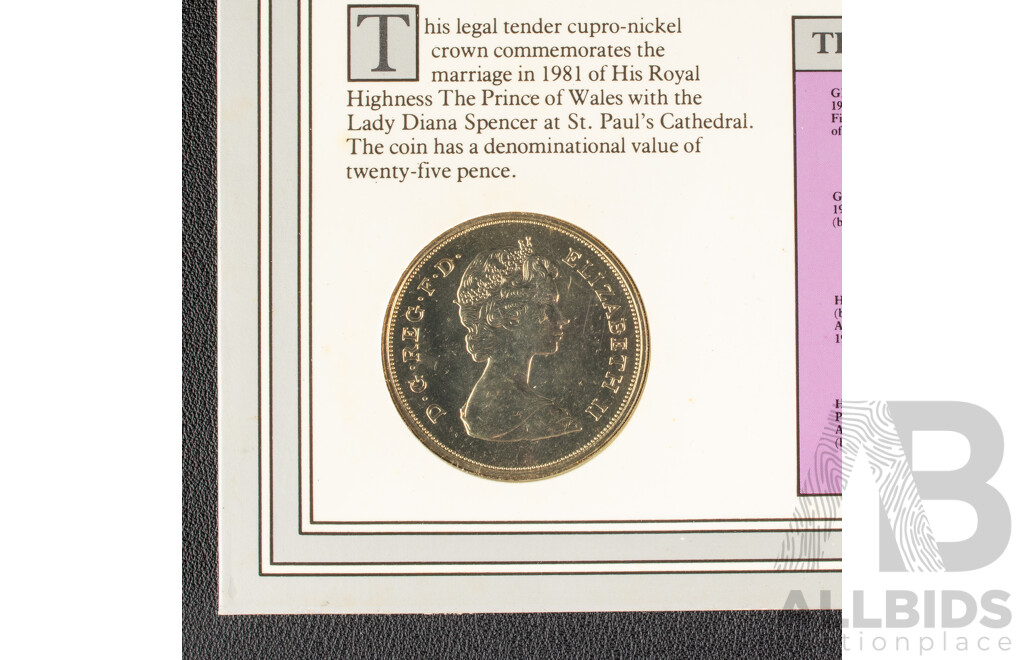 Two United Kingdom Royal Mint 1981 Commemorative Crowns, Charles and Diana Marriage