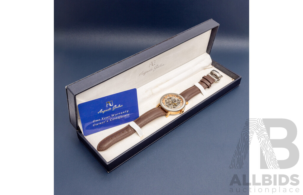 Auguste Galan MECCANIX GTTS Mens Automatic Skeleton Watch. Model - AG-0795