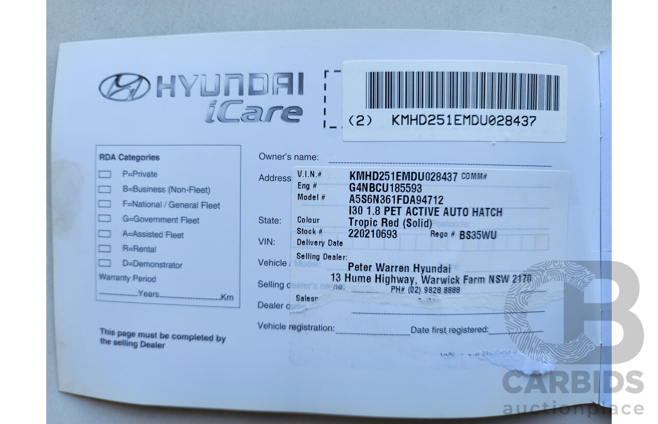 10/2012 Hyundai i30 Active GD MY12 5d Hatchback Red 1.8L