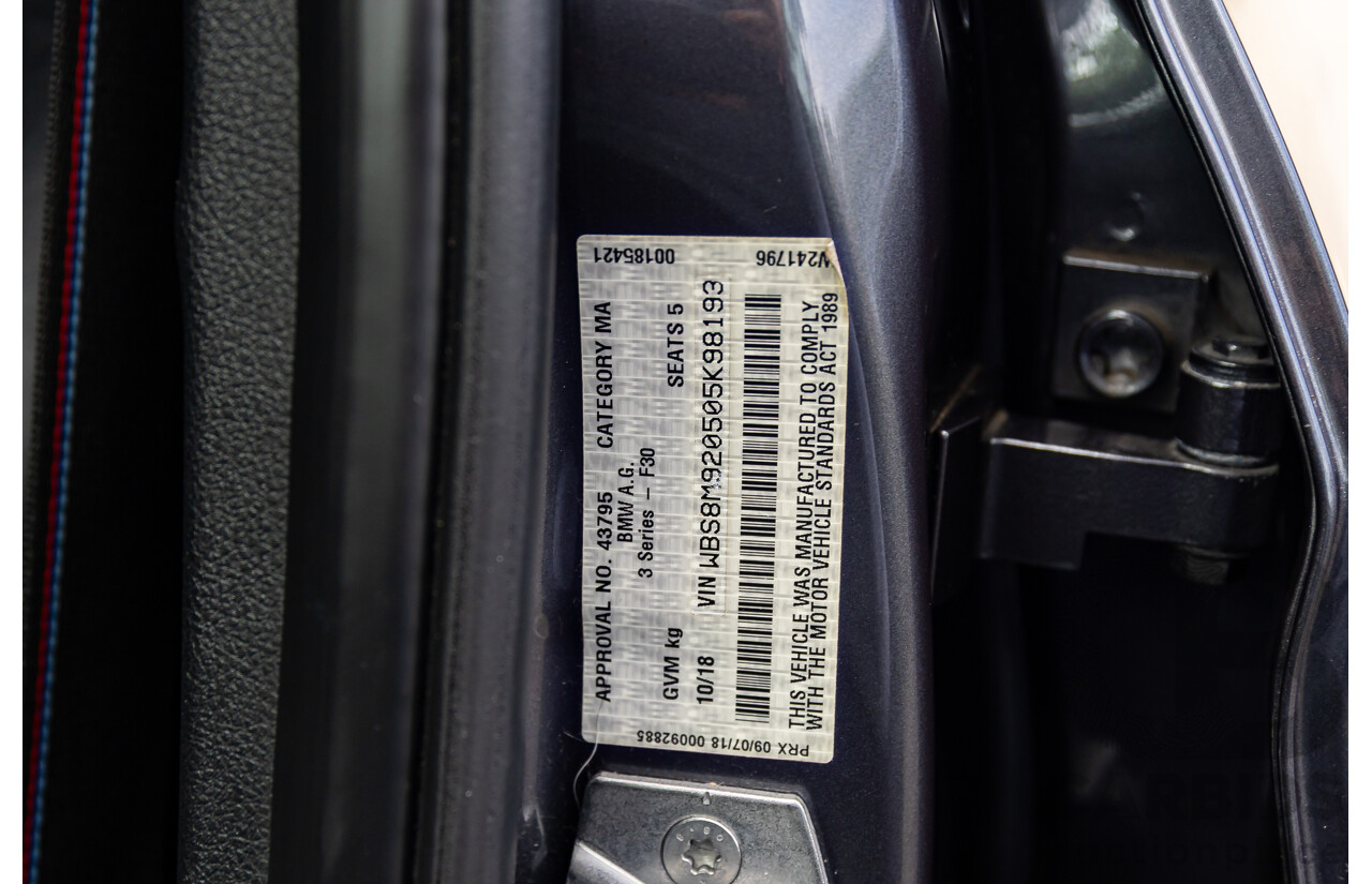 10/2018 BMW M3 Competition (RWD) F80 MY18 4d Sedan Sparkling Graphite Metallic Twin Turbo 3.0L