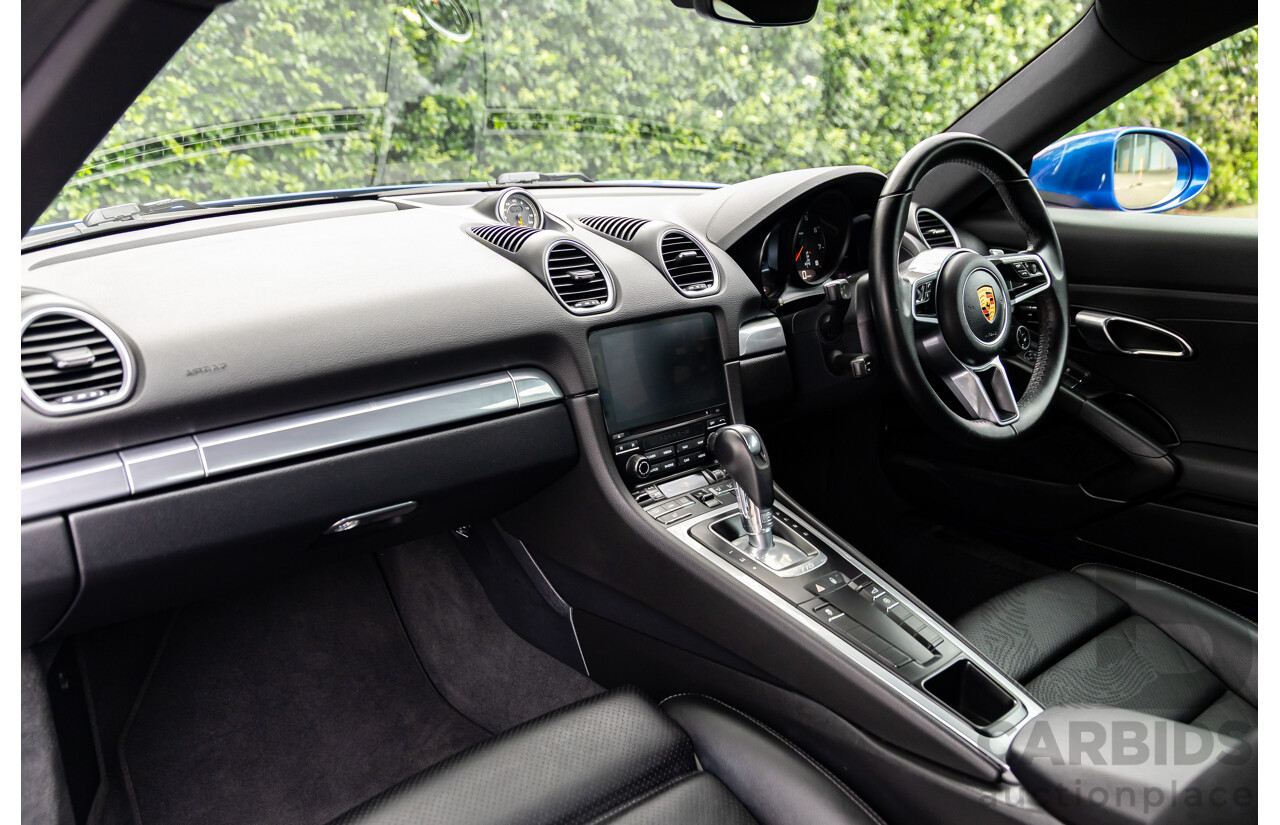 09/2017 Porsche 718 Cayman (RWD) 982 MY18 2d Coupe Sapphire Blue Metallic Turbo 2.0L