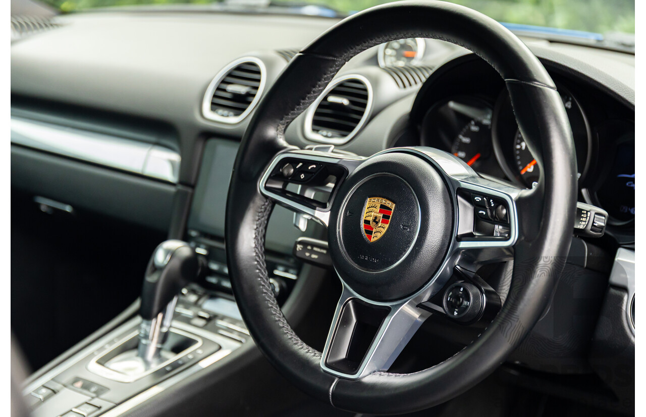 09/2017 Porsche 718 Cayman (RWD) 982 MY18 2d Coupe Sapphire Blue Metallic Turbo 2.0L