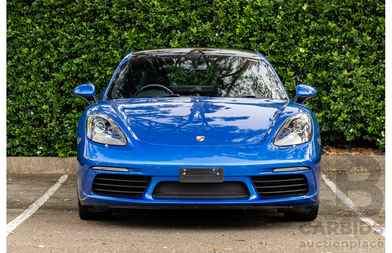 09/2017 Porsche 718 Cayman (RWD) 982 MY18 2d Coupe Sapphire Blue Metallic Turbo 2.0L