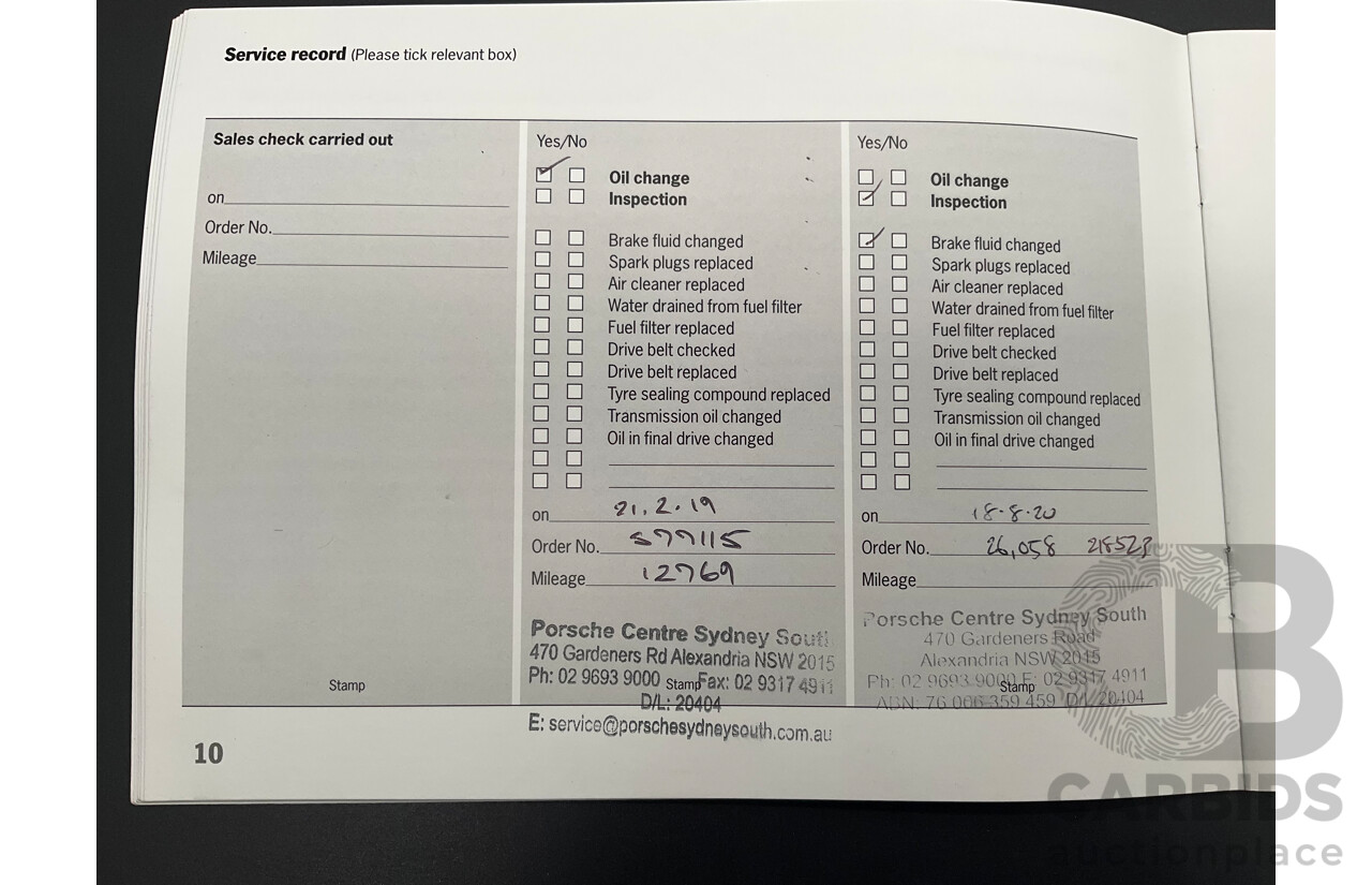 09/2017 Porsche 718 Cayman (RWD) 982 MY18 2d Coupe Sapphire Blue Metallic Turbo 2.0L