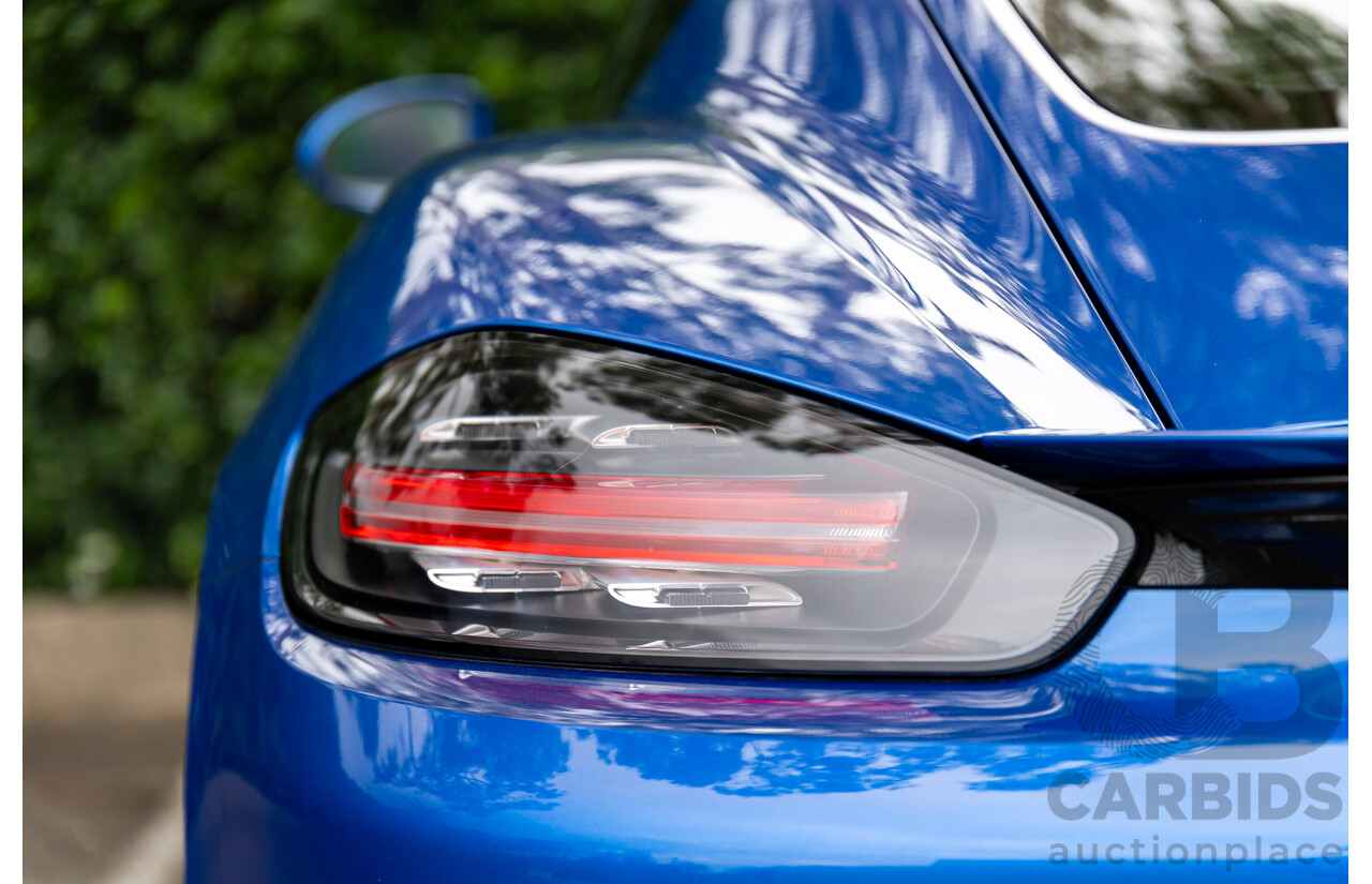 09/2017 Porsche 718 Cayman (RWD) 982 MY18 2d Coupe Sapphire Blue Metallic Turbo 2.0L