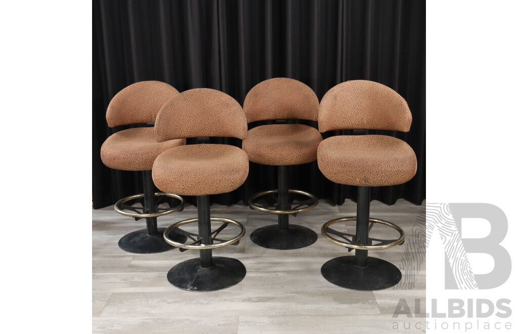 Set of Four Upholstered Poker Machine Stools by Aristocrat