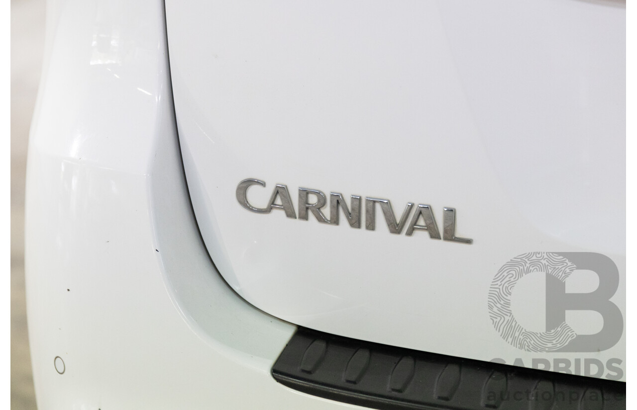 6/2018 Kia Carnival S YP MY16 Update 4d Wagon Snow White Pearl V6 3.3L - 8 Seater