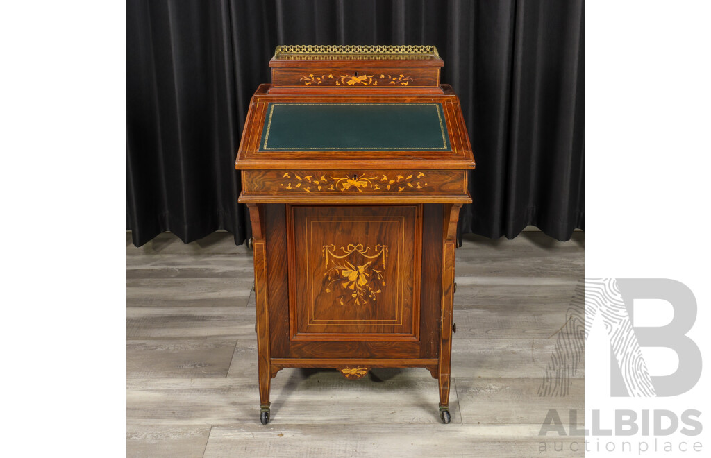 Good Victorian Flame Mahogany Davenport Desk