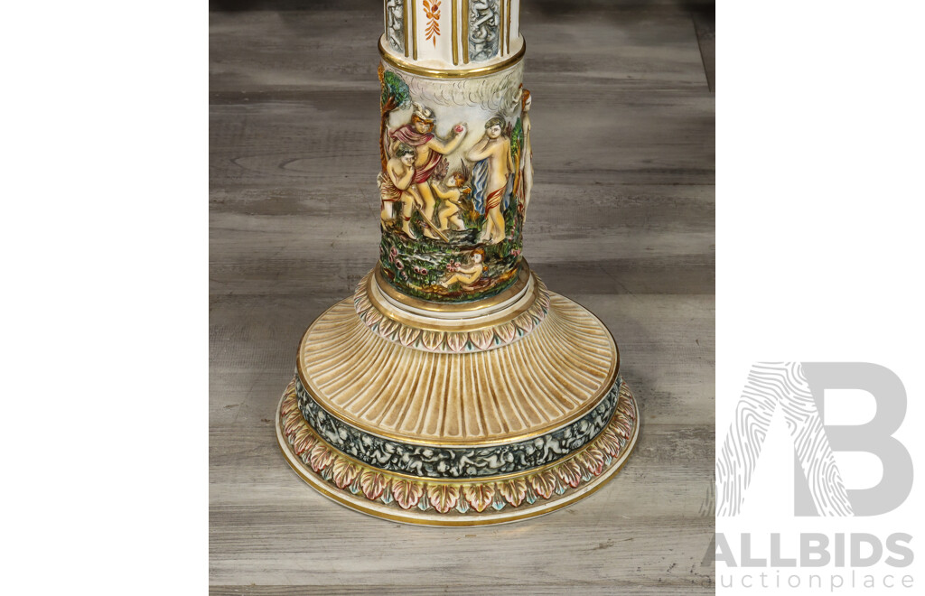 Vintage Capodimonte Jardinier on Pedestal Base