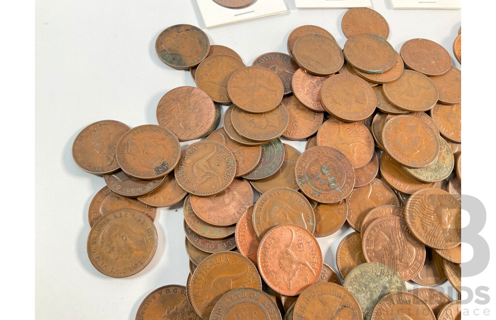 Collection of Australian Pennies Spanning 1912 to 1964 Including Several High Grade and 1917I - Approximately 1.8 Kilograms