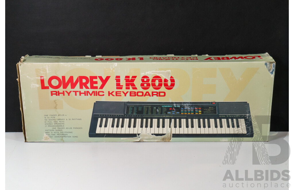 Boxed Lowrey LK800 Rhythmic Keyboard
