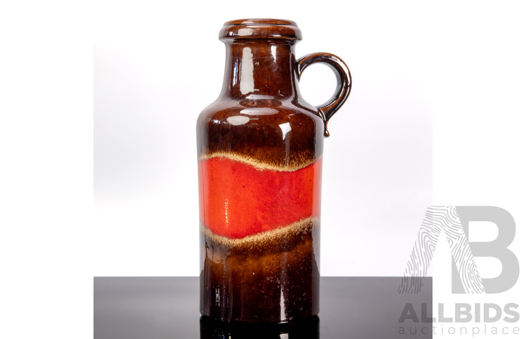 West German Fat Lava Single Handled Vase by Scheurich Keramik
