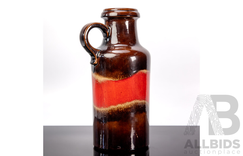 West German Fat Lava Single Handled Vase by Scheurich Keramik