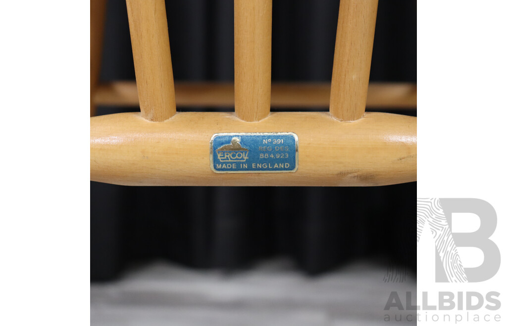 Pair of Elm and Beech Model 391 Stick Back Chairs, Ercol