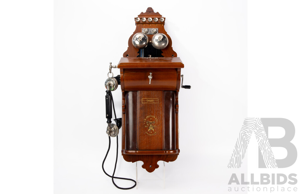 Vintage L.M. Ericsson Wall-Mounted Magneto Telephone, Stockholm, C.1900–1920 (Restored)