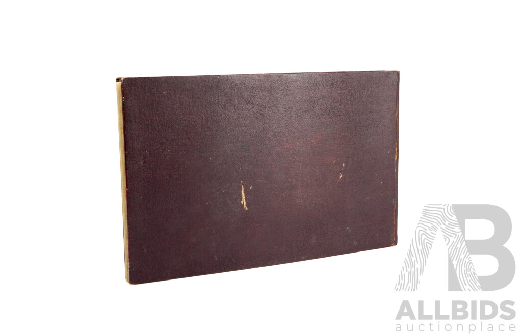 Antique Volume 'Australian Chivalry', Reproductions in Colour & Duo-Tone of Official War Paintings (1933), Edited by J.L. Treloar, 29H x 45W X^ 3D cm