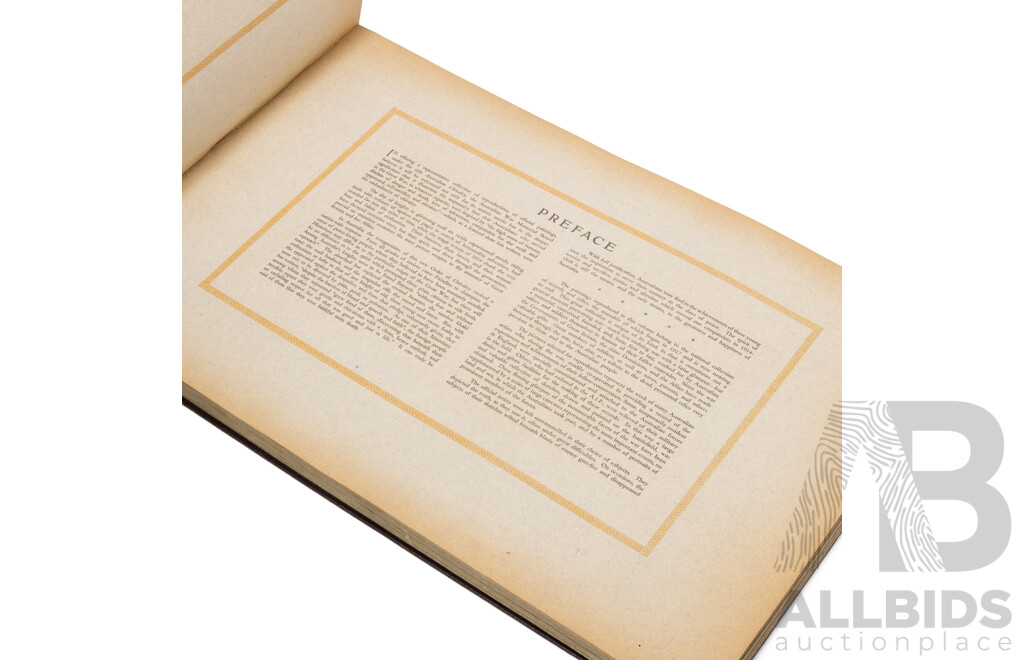 Antique Volume 'Australian Chivalry', Reproductions in Colour & Duo-Tone of Official War Paintings (1933), Edited by J.L. Treloar, 29H x 45W X^ 3D cm