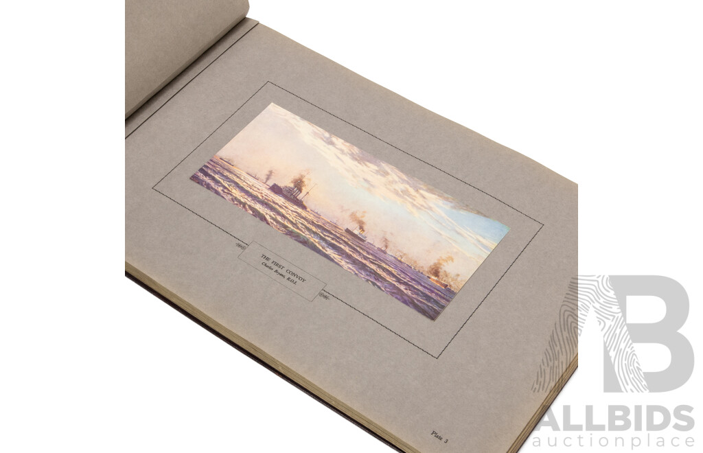 Antique Volume 'Australian Chivalry', Reproductions in Colour & Duo-Tone of Official War Paintings (1933), Edited by J.L. Treloar, 29H x 45W X^ 3D cm
