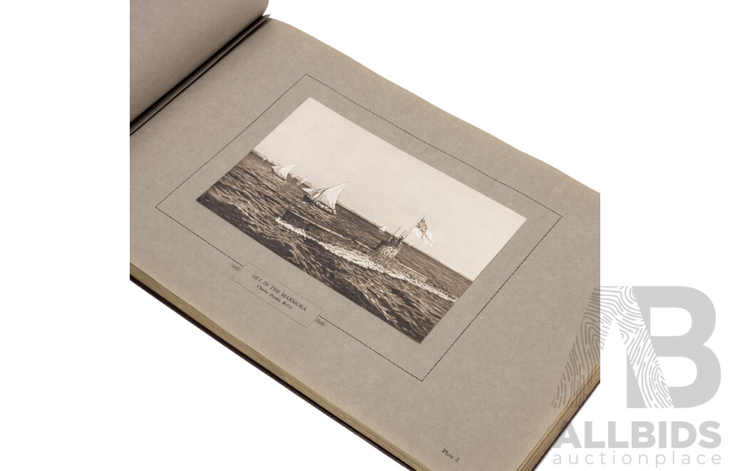 Antique Volume 'Australian Chivalry', Reproductions in Colour & Duo-Tone of Official War Paintings (1933), Edited by J.L. Treloar, 29H x 45W X^ 3D cm