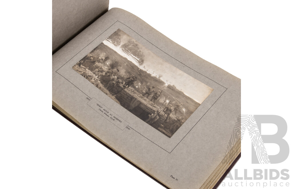 Antique Volume 'Australian Chivalry', Reproductions in Colour & Duo-Tone of Official War Paintings (1933), Edited by J.L. Treloar, 29H x 45W X^ 3D cm