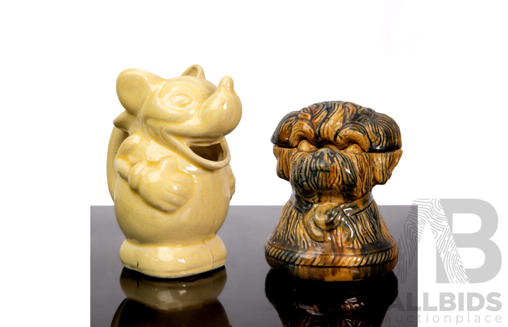 Vintage Japanese Figural Milk Jug and Lidded Lolly Jar