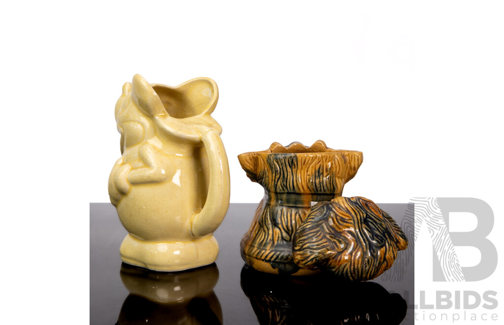 Vintage Japanese Figural Milk Jug and Lidded Lolly Jar