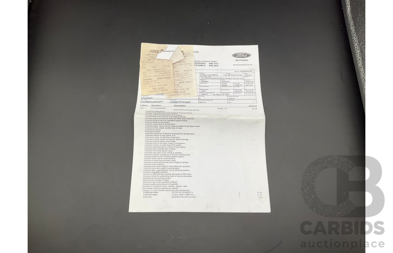 7/2015 Ford Ranger XLS 3.2 (4x4) PX MKII Dual Cab Utility Metropolitan Grey Metallic Turbo Diesel 3.2L