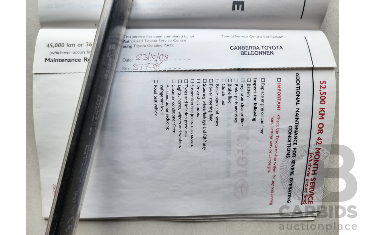 11/2007 Toyota Camry Grande ACV40R 4d Sedan Black 2.4L