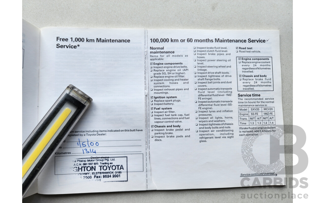 2/1999 Toyota Camry CS-X SXV20R 4d Sedan White 2.2L