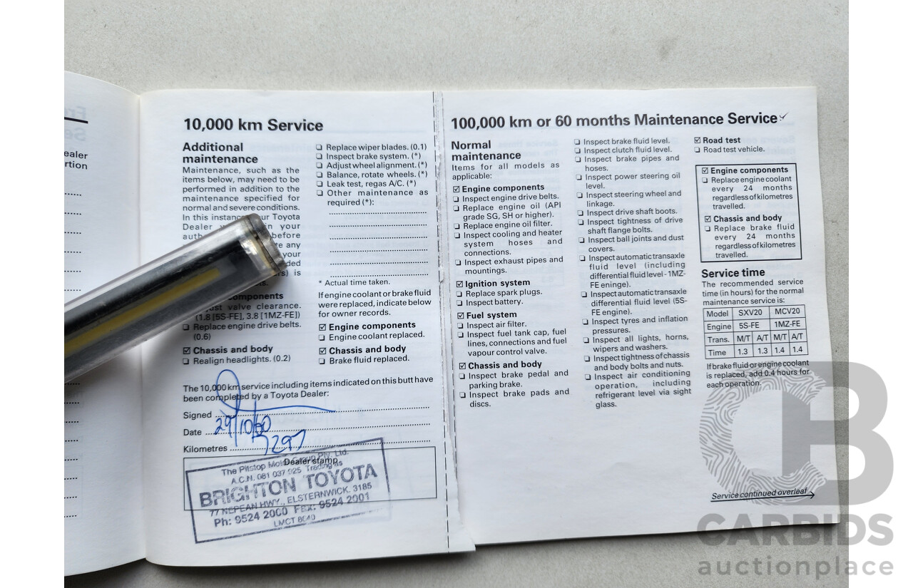 2/1999 Toyota Camry CS-X SXV20R 4d Sedan White 2.2L