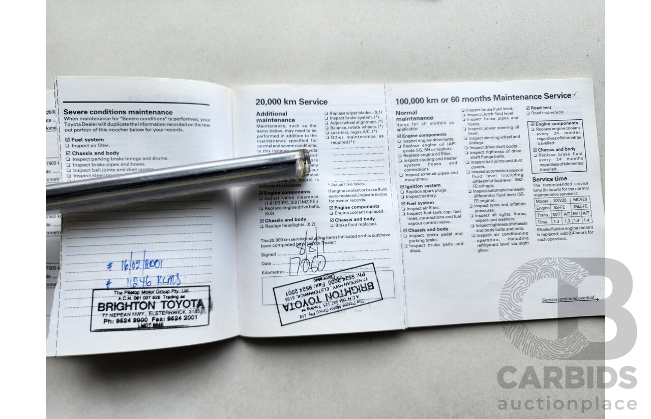 2/1999 Toyota Camry CS-X SXV20R 4d Sedan White 2.2L