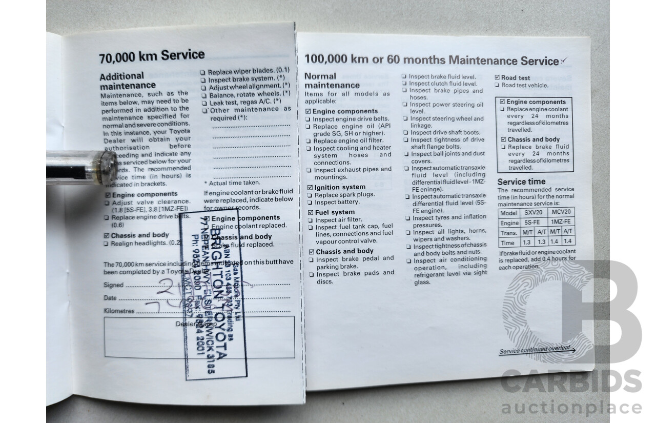 2/1999 Toyota Camry CS-X SXV20R 4d Sedan White 2.2L