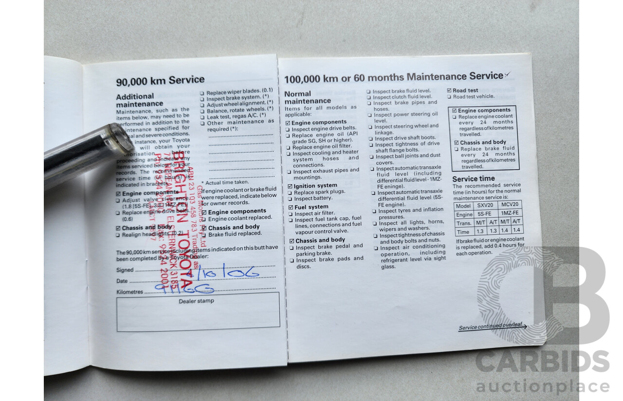 2/1999 Toyota Camry CS-X SXV20R 4d Sedan White 2.2L